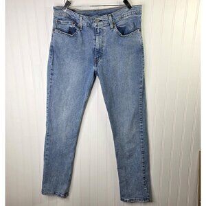 Levis 511 Jean Men 34x32 Actual 34x31 Blue Denim Slim Tapered Stretch Light Wash
